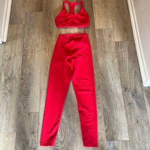 Beach Riot Workout Outfit Red Size Small
